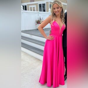Hot Pink corset Gown Prom